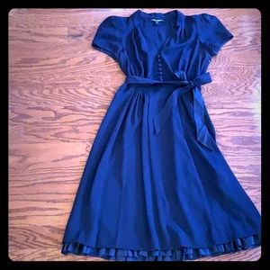 Navy Betsy Johnson dress.